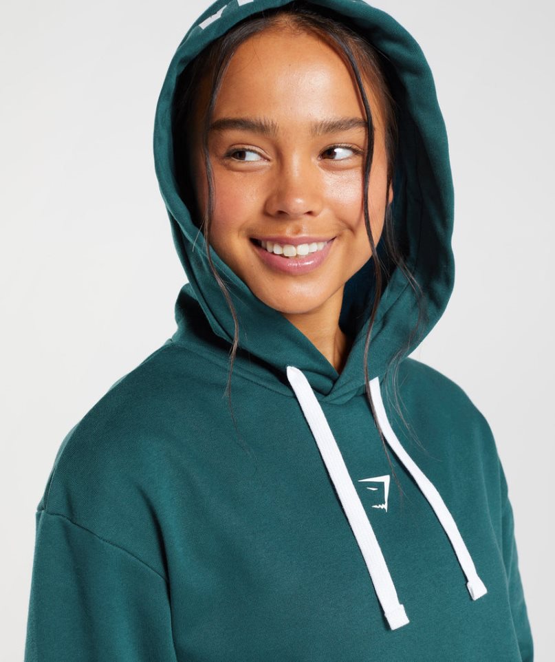 Women's Gymshark Fraction Hoodie Dark Green | NZ 0NTXVG